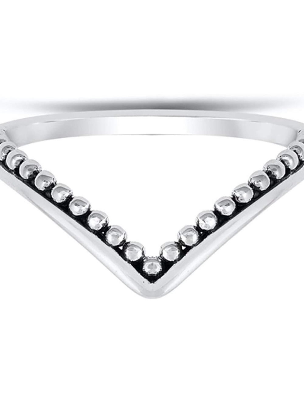 Pandora Silver V Wishbone Beaded Ring